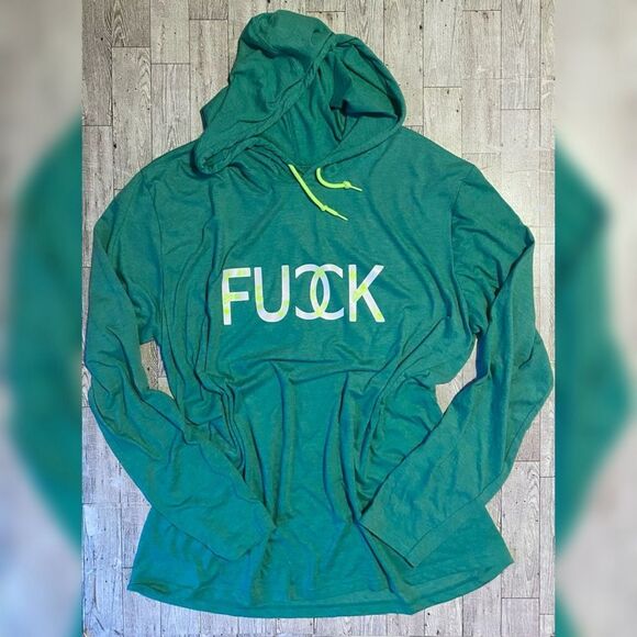 Neon, Custom, Glow In The Dark, F Word, Long Sleeve, Hooded Tee - Picture 4 of 14